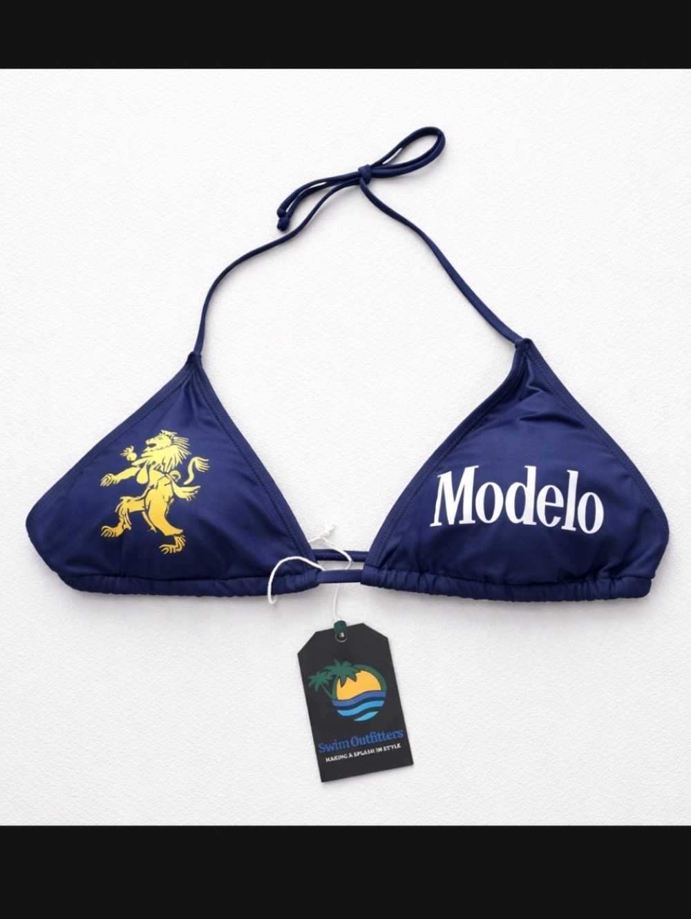ModelCo Navy & Gold Triangle Tie Bikini - Picture 4 of 6